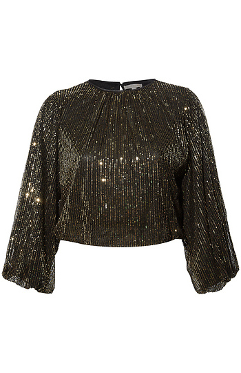 Balloon Long Sleeve Sequin Top Slide 1