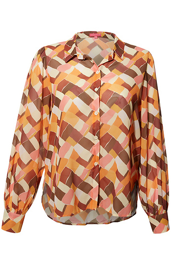 Button Front Multi Color Shirt Slide 1