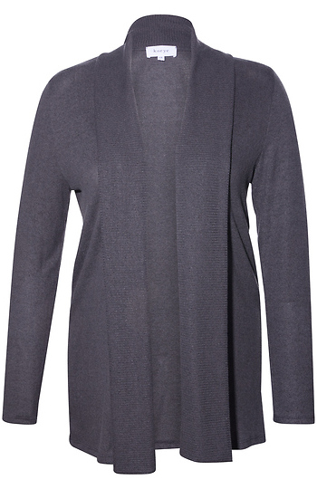 Ribbed Collar Brushed Cardigan Slide 1
