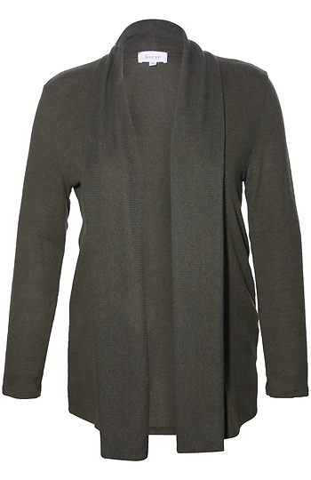 Ribbed Collar Brushed Cardigan Slide 1