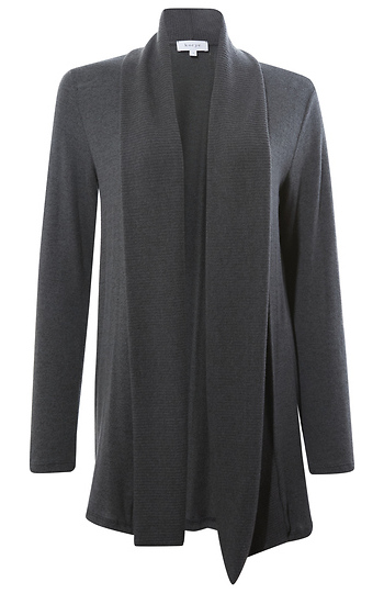 Ribbed Collar Brushed Cardigan Slide 1