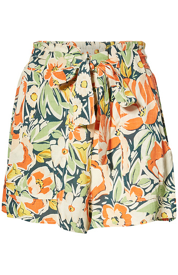 Tie Waist Floral Short Slide 1