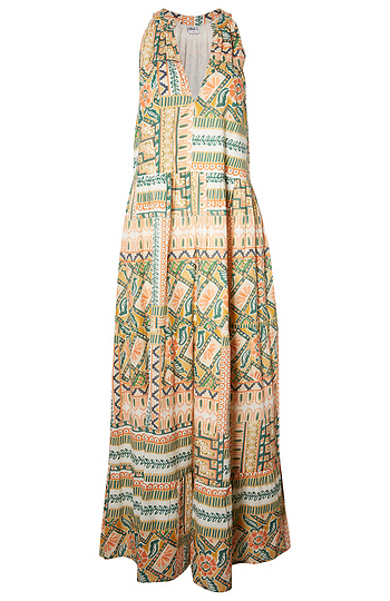 Geo Print Split Neck Maxi Dress Slide 1