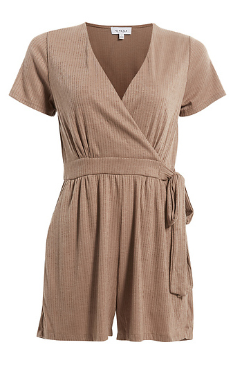 Surplice Romper with Side Knot Slide 1