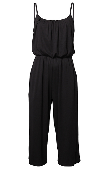 Petite Cropped Spaghetti Strap Jumpsuit Slide 1
