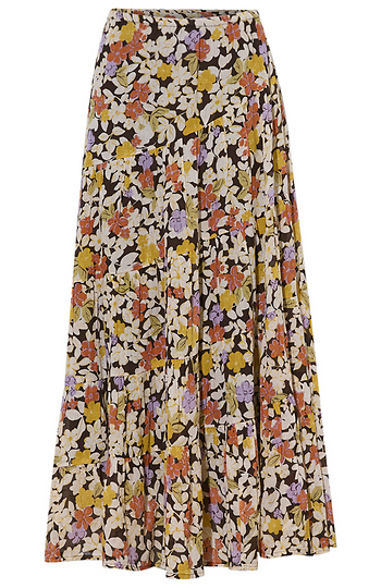 Flower Printed Skirt Slide 1