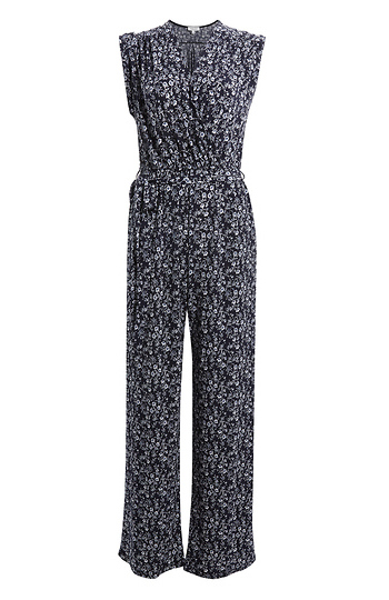 Surplice Floral Jumpsuit Slide 1