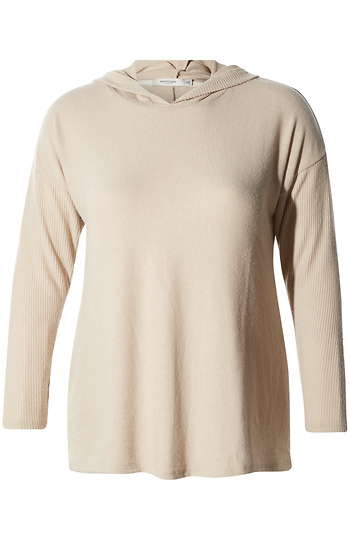 Ribbed Contrast Hoodie Slide 1
