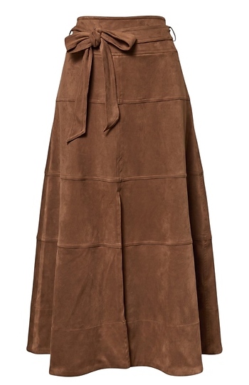 Suede Midi Skirt Slide 1