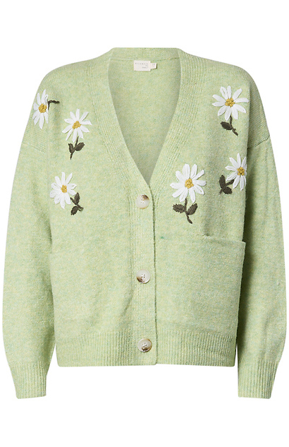 V-Neck Floral Cardigan in Green Multi S/M - L/XL | DAILYLOOK