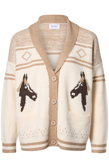 Horse Printed Cardigan Slide 1