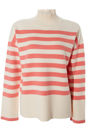 Velvet Heart Mock Neck Stripe Sweater Slide 1