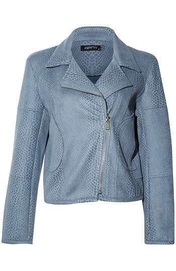 Snake Print Moto Jacket Slide 1