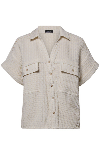 V-Neck Swiss Dot Blouse Slide 1