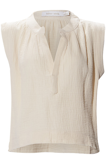 Bishop + Young Gauze Split Neck Tank Slide 1