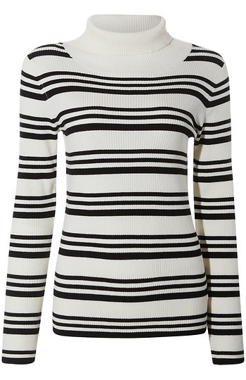 Velvet Heart Striped Turtleneck Slide 1