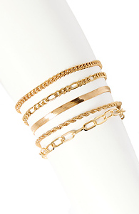 Five Mixed Chain Bracelet Set Slide 1
