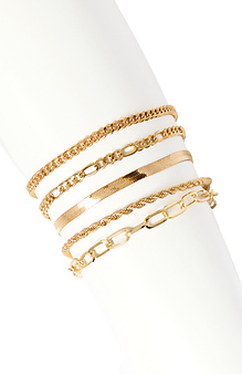 Five Mixed Chain Bracelet Set Slide 1