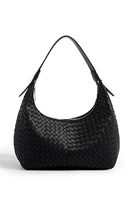 Woven Mini Leather Hobo Bag Slide 1