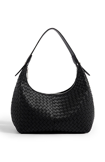 Woven Mini Leather Hobo Bag Slide 1