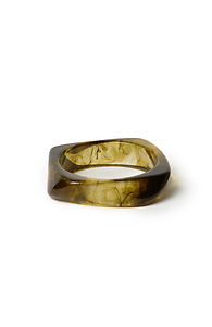 Jade colored geometric bangle bracelet Slide 1