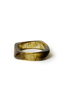Jade colored geometric bangle bracelet Slide 1