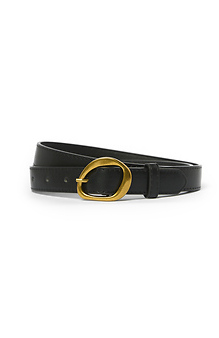 Black Belt with Gold Abstract Buckle Slide 1