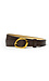 Dark Brown Belt with Gold Abstract Buckle Thumb 1