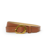 Light Brown Belt with Gold Abstract Buckle