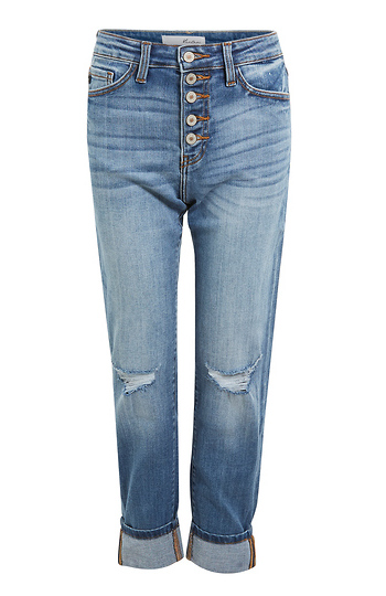 High Rise Straight Cuffed Jean Slide 1