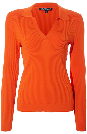 Velvet Heart Collared Split Neck Top Slide 1
