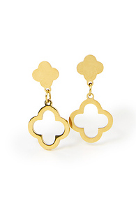 2 Clover Shaped Drop Earrings Slide 1