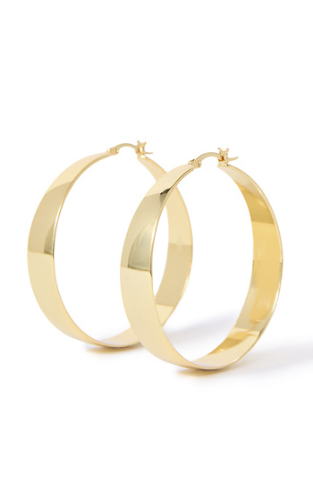 Large flat hoop earrings Slide 1