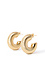 Medium gold grooved hoop earrings Thumb 1
