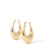 Oval bubble hoop earrings