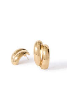 Gold double-band huggie Slide 1