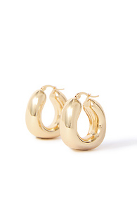 Gold bubble hoop earrings Slide 1