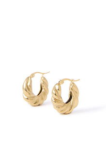 Small gold twisted hoop earrings Slide 1