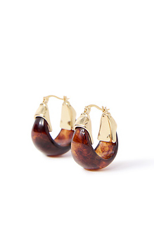 Gilded mocha marble hoops Slide 1