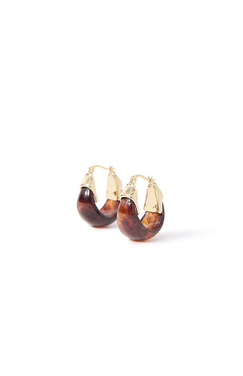 Gilded mocha marble hoops Slide 1
