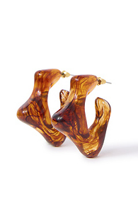 Wavy marbled hoop earrings Slide 1