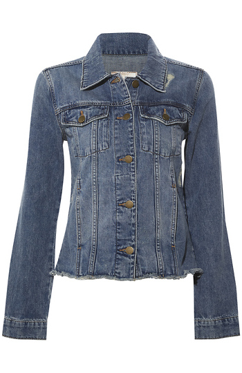 KUT from the Kloth Fray Hem Denim Jacket Slide 1