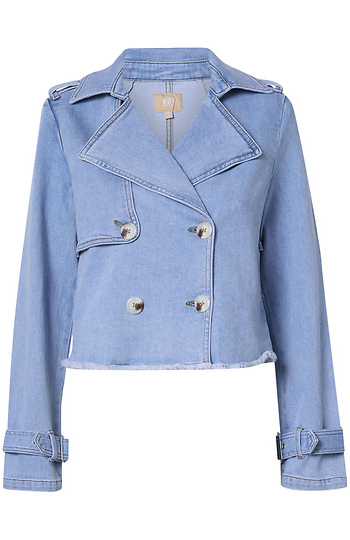 Kut from the Kloth Double Breasted Fray Hem Jacket Slide 1