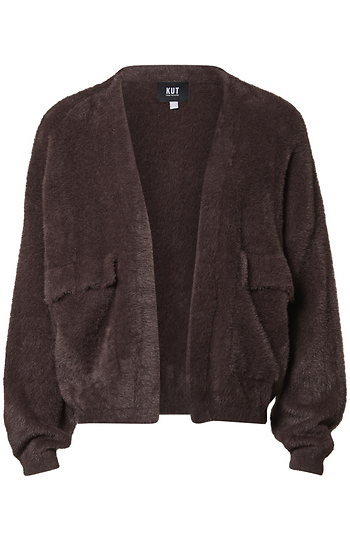 Kut from the Kloth Fuzzy Open Front Jacket Slide 1