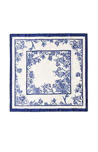 Blue Floral Border Scarf Slide 1