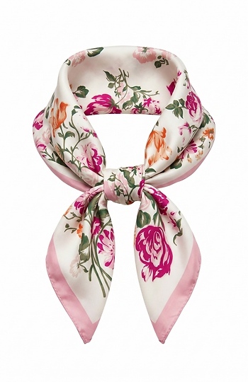 Pink Floral Scarf Slide 1