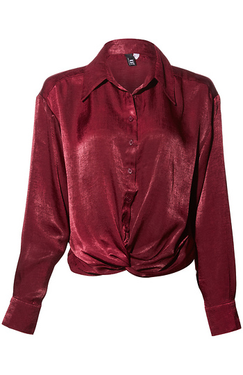 KUT from the Kloth Twist Hem Shirt Slide 1