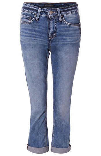 Silver Mid Rise Capri Jean Slide 1