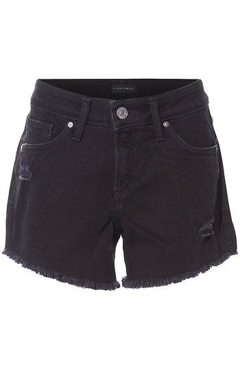 Silver Mid Rise Boyfriend Short Slide 1