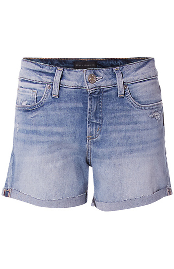 Silver Mid Rise Denim Short Slide 1